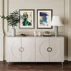 Modern Lacquered 4-Door Wooden Sideboard Buffet Cabinet