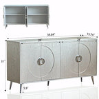 Modern Lacquered 4-Door Wooden Sideboard Buffet Cabinet
