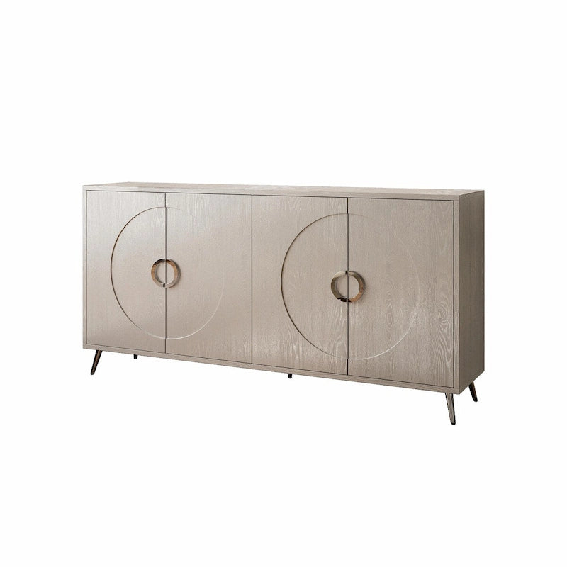 Modern Lacquered 4-Door Wooden Sideboard Buffet Cabinet