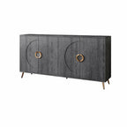 Modern Lacquered 4-Door Wooden Sideboard Buffet Cabinet