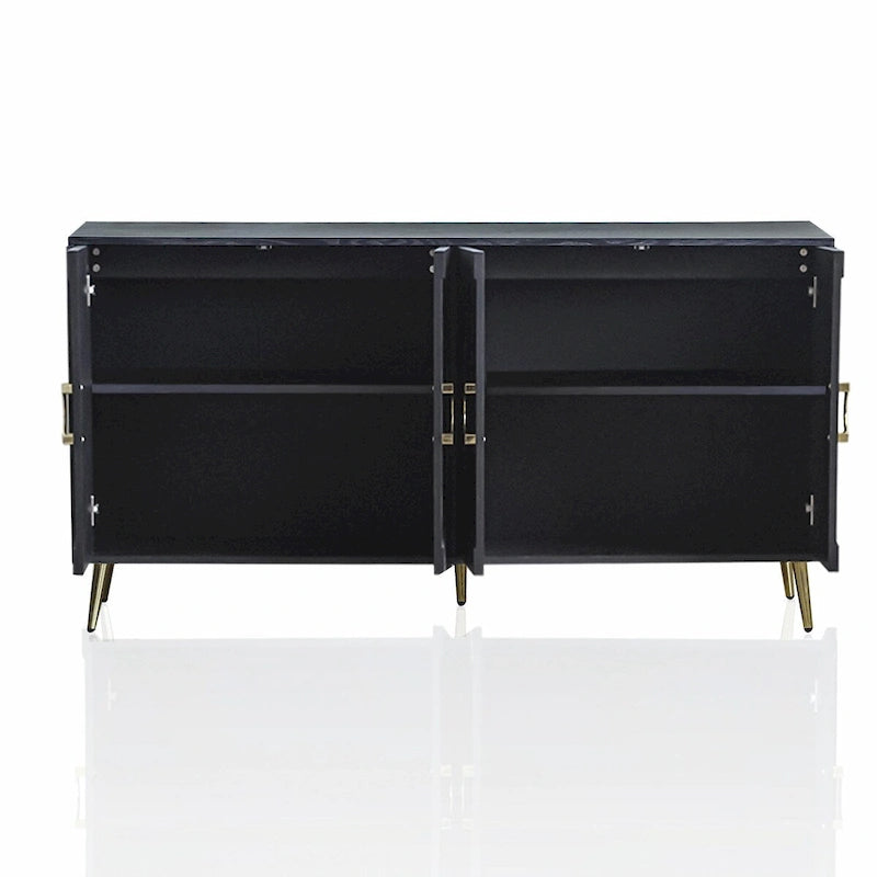 Modern Lacquered 4-Door Wooden Sideboard Buffet Cabinet