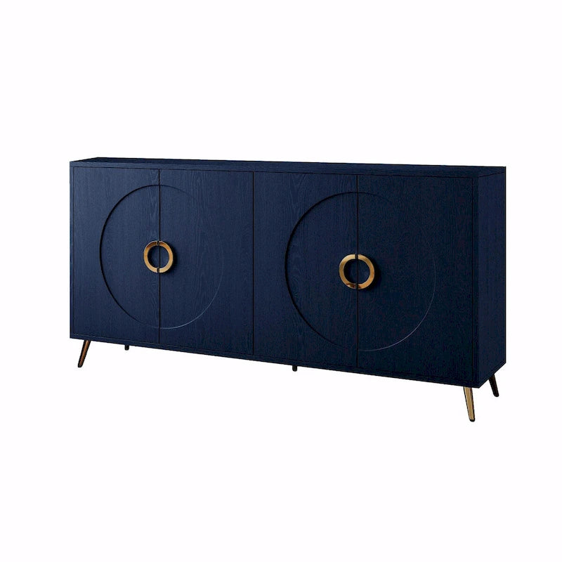 Modern Lacquered 4-Door Wooden Sideboard Buffet Cabinet