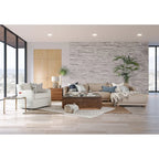 Classic Home Santa Barbara 49 Glass and Wood Coffee Table