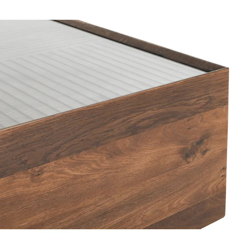 Classic Home Santa Barbara 49 Glass and Wood Coffee Table