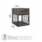 City Park Industrial End Table with Drawer