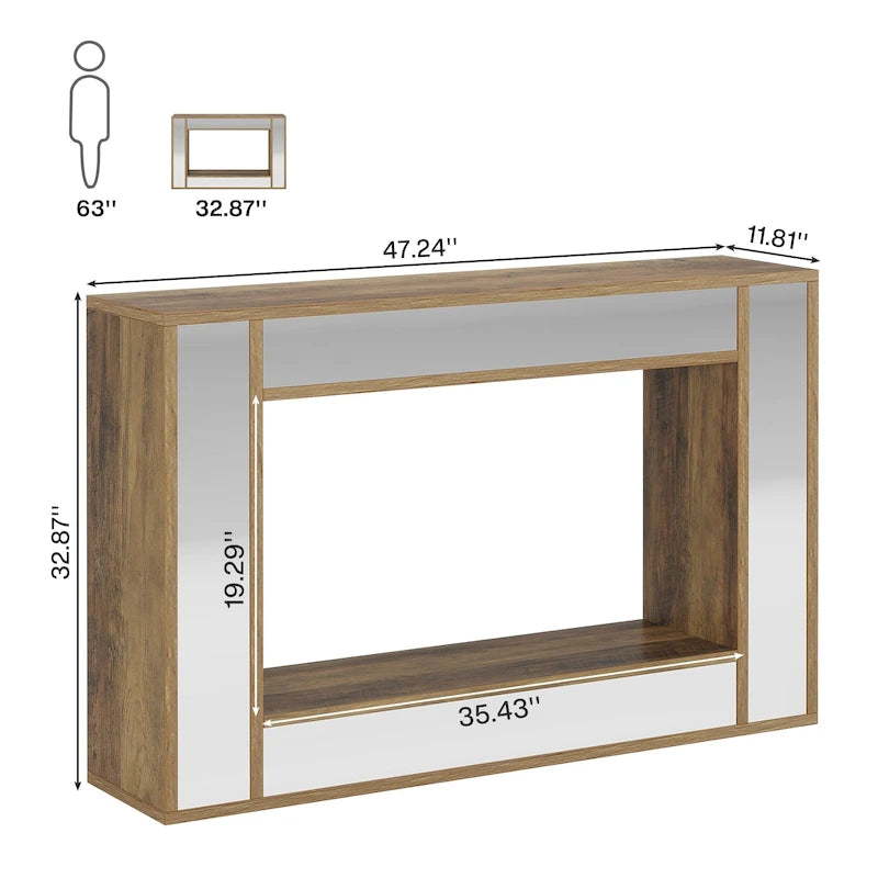 47 Inches Rustic Sofa Table for Entryway, Hallway and Living Room