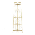 Metal Scroll Indoor Outdoor Tall Folding 5 Shelves Bakers Rack - Gold or White - Roche River Decor
