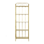 Metal Scroll Indoor Outdoor Tall Folding 5 Shelves Bakers Rack - Gold or White - Roche River Decor