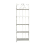 Metal Scroll Indoor Outdoor Tall Folding 5 Shelves Bakers Rack - Gold or White - Roche River Decor