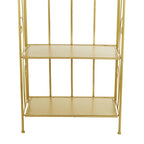 Metal Scroll Indoor Outdoor Tall Folding 5 Shelves Bakers Rack - Gold or White - Roche River Decor