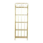 Metal Scroll Indoor Outdoor Tall Folding 5 Shelves Bakers Rack - Gold or White - Roche River Decor
