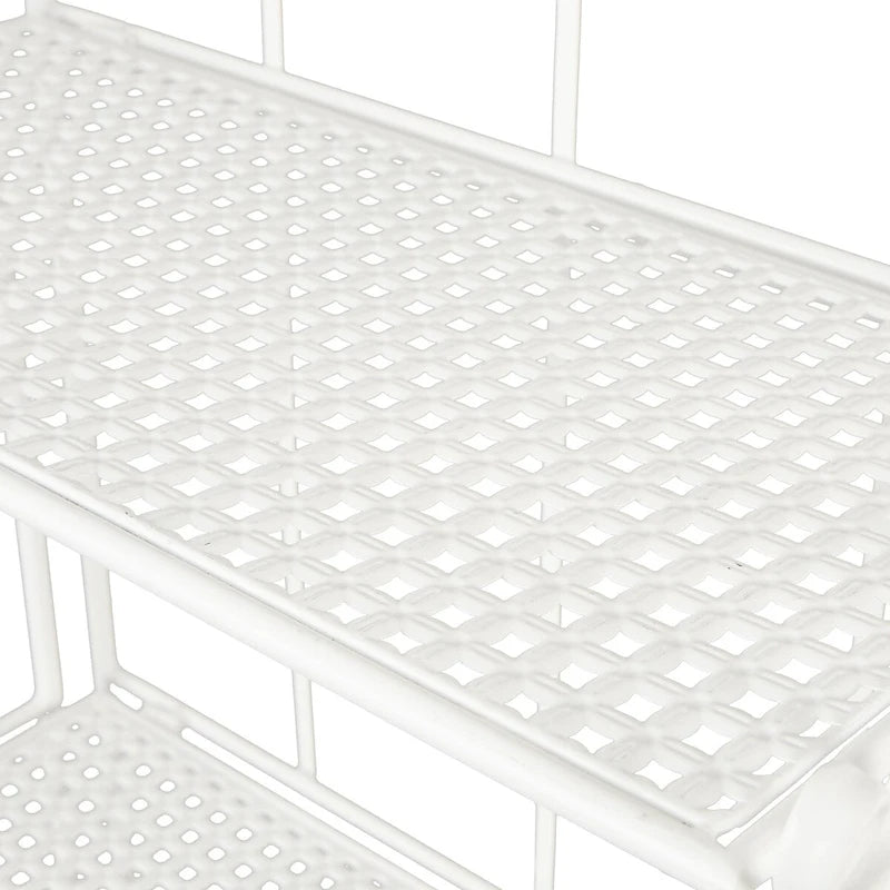 Metal Scroll Indoor Outdoor Tall Folding 5 Shelves Bakers Rack - Gold or White - Roche River Decor