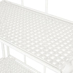 Metal Scroll Indoor Outdoor Tall Folding 5 Shelves Bakers Rack - Gold or White - Roche River Decor