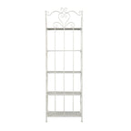Metal Scroll Indoor Outdoor Tall Folding 5 Shelves Bakers Rack - Gold or White - Roche River Decor