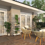 Metal Scroll Indoor Outdoor Tall Folding 5 Shelves Bakers Rack - Gold or White - Roche River Decor