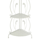 Metal Scroll Indoor Outdoor Tall Folding 5 Shelves Bakers Rack - Gold or White - Roche River Decor