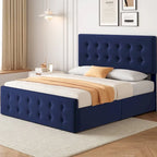 Queen Size Bed Frame with 4 Storage Drawers and Headboard