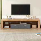 Modern Design TV Stands for TVs up to 80, LED Light Entertainment Center, Media Console with 6 Storage Cabinets