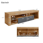 Modern Design TV Stands for TVs up to 80, LED Light Entertainment Center, Media Console with 6 Storage Cabinets